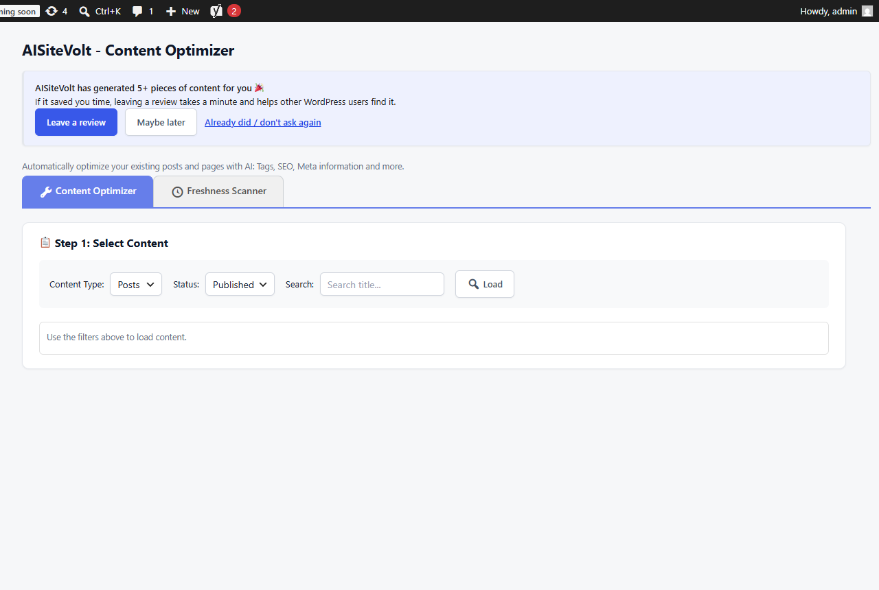 Repair & optimize old content